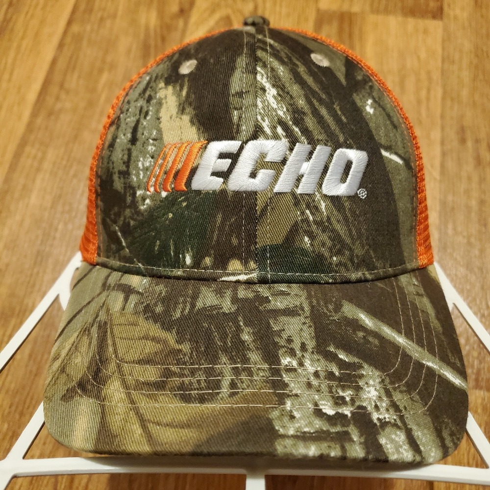 Echo Hat Cap Adult Strapback Camouflage‎ Orange Mesh Power Equipment